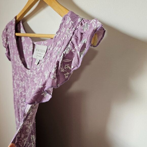 EUC HAYDEN LOS ANGELES LAVENDER FLORAL MIDI DRESS SIZE M - Picture 3 of 16